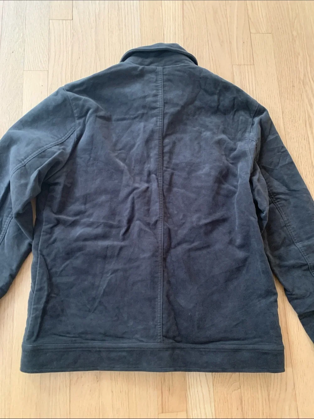 Banana Republic Men’s Italian Moleskin Snap Up Trucker Jacket Deep Olive Medium